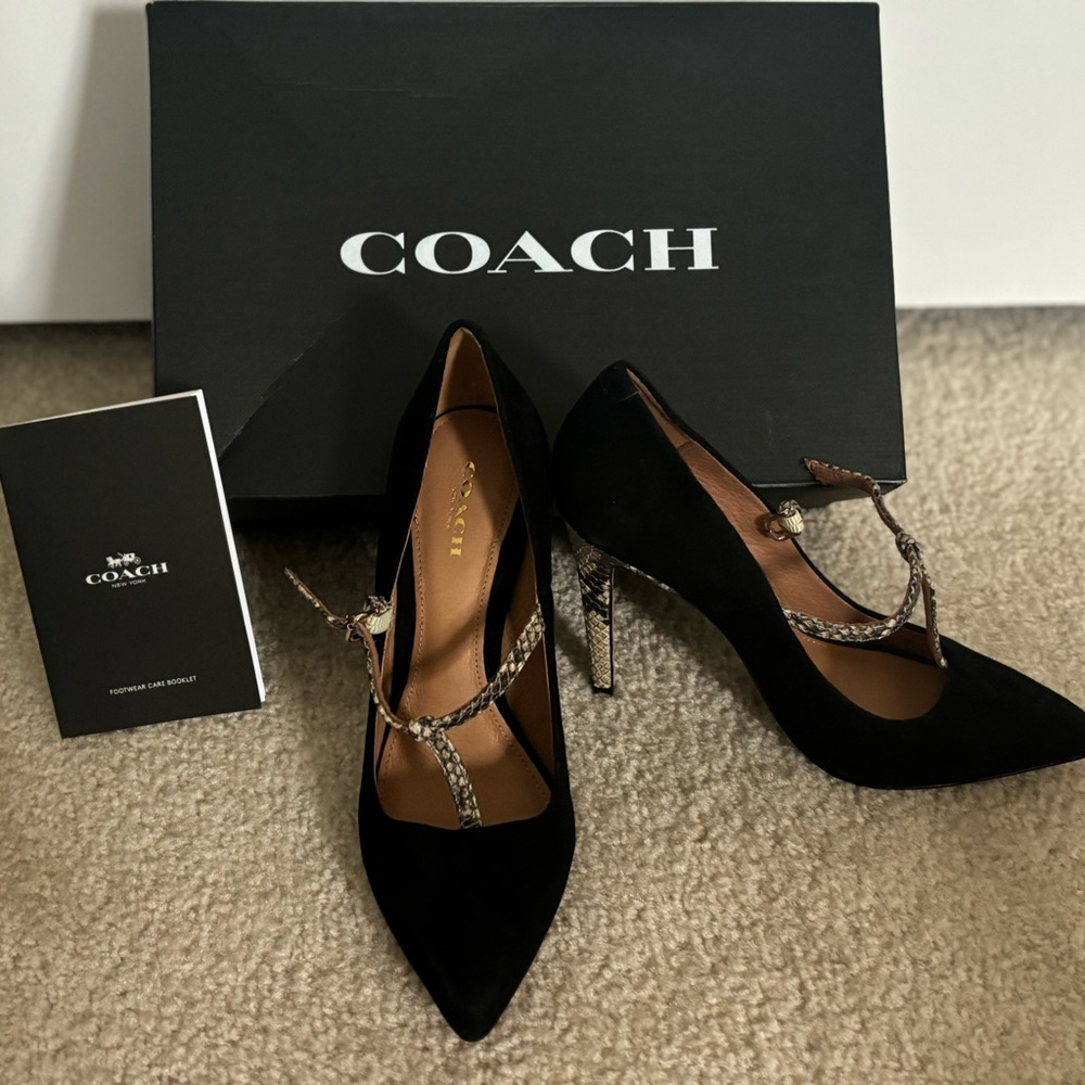 Black Authentic Coach Heels, like New, Size 7